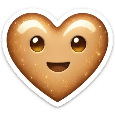 Light brown heart with sparkles  sticker