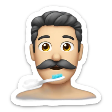 toothbrush mustache sticker