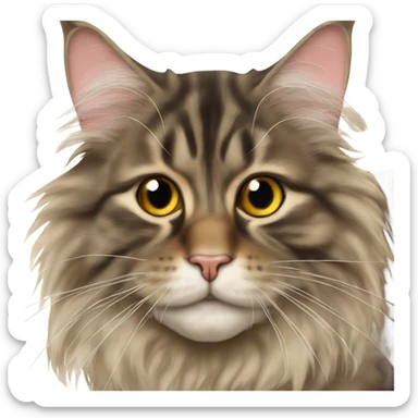 Maine Coon with a fly on his nose sticker