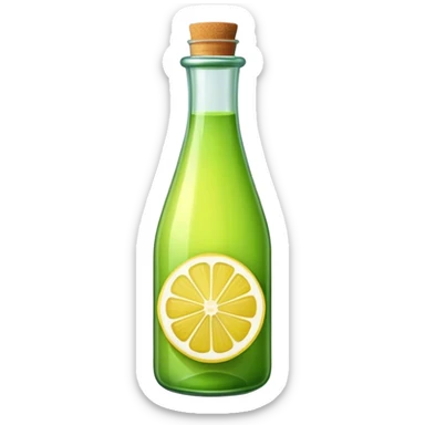 Green lemon juice bottle sticker