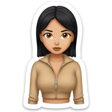 Tan girl with black hair and hot outfit sticker