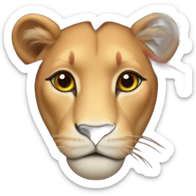 Red lioness sticker
