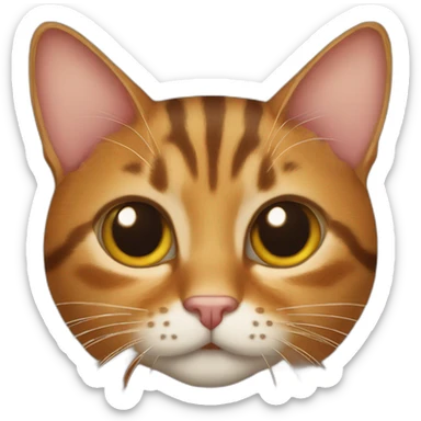 Tabby cat with big ears half ginger half tortoiseshell sticker
