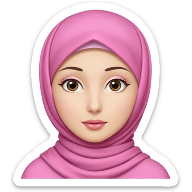 pink hijab woman, beautiful and aesthetic  sticker