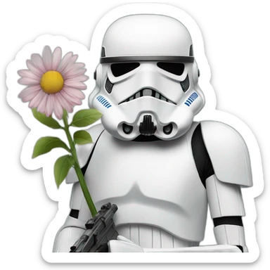 storm trooper with a flower sticker