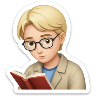 persona leyendo o escribiendo sola sticker