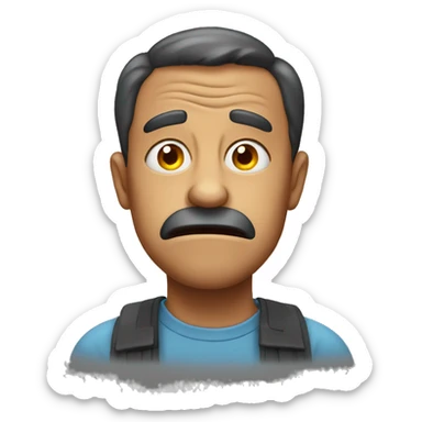 Ugly shocked man  sticker