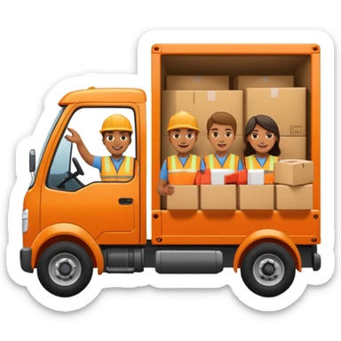 create a realistic emoji showing warehouse logistic partners sticker