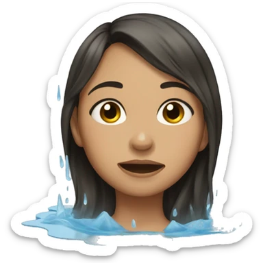 the girl lies in a puddle of tears sticker