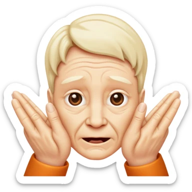 Upside down pinched fingers sticker