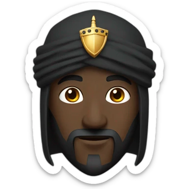 Black knight with Arabic features wearing turban sticker