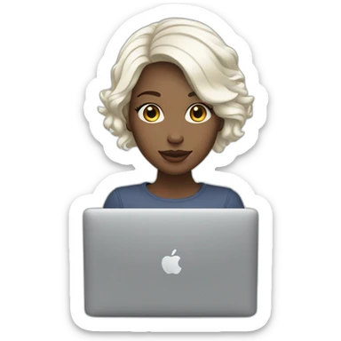 it-white-girl-white-short-hair-with-macbook sticker