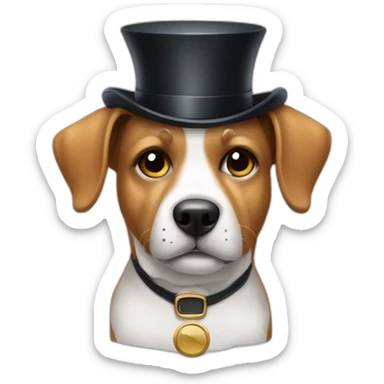 dog with a monocle using calculator  sticker