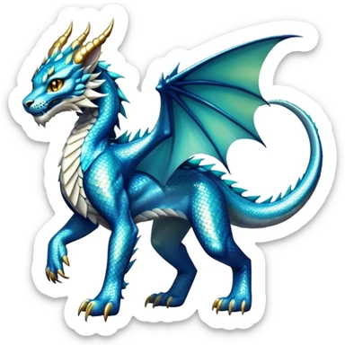 Shiny exotic Dragon-type Fakémon-Lynx full body sticker