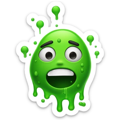 sick person covered in green slime  sticker