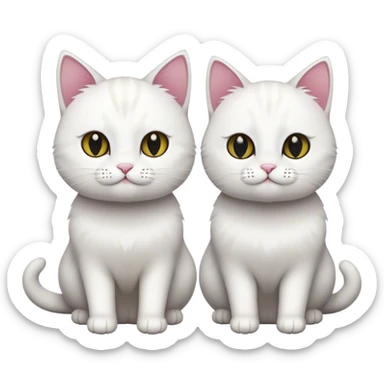 white cat loves black cat sticker