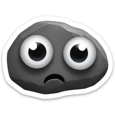 realistic rock, plastic googly eyes glued on sticker