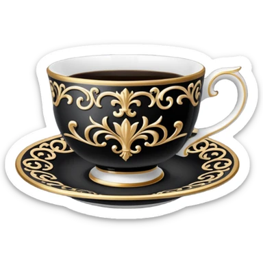 goth black teacup sticker