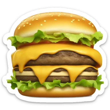 Cheeseburger with lots of melted cheese and lettuce  sticker