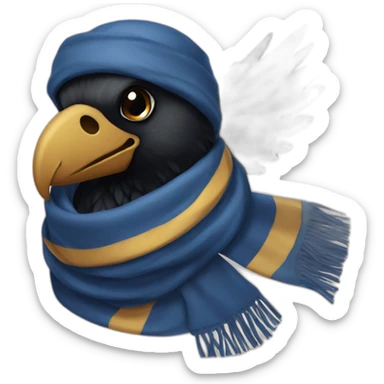 Ravenclaw raven with scarf hogwarts sticker