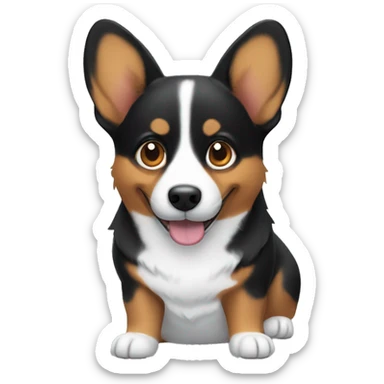 Black corgi sticker