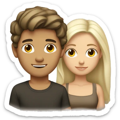 White blond boy with tan Mexican brunette girl sticker