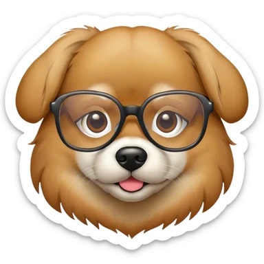 Dog with glasses  sticker