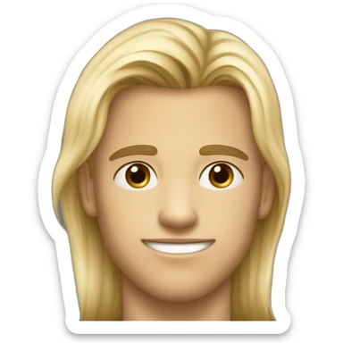 handsome-young-man, light-colored, big-eyes, medium-straight-hairs sticker