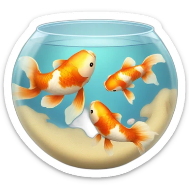 koi in a big fish bowl sticker
