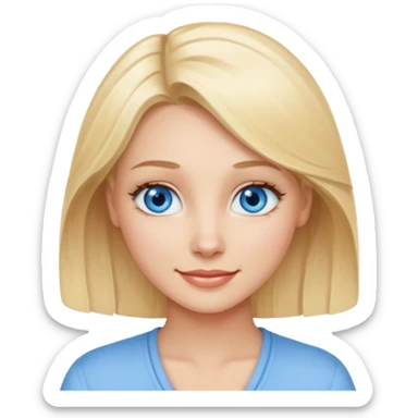 Blonde with as few details as possible, only her face sticker