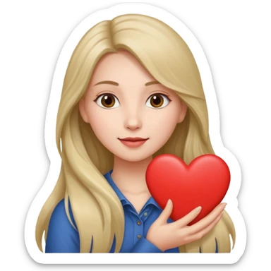 Make her hold a love heart ,long hair,more accurate to the image sticker