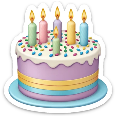 1 layer pastel birthday cake sticker