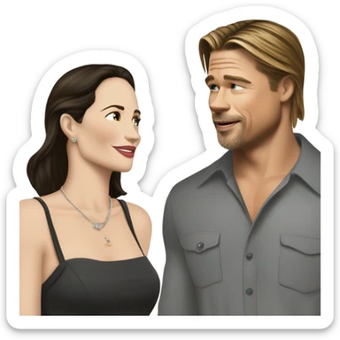 Claire Forlani and Brad Pitt sticker