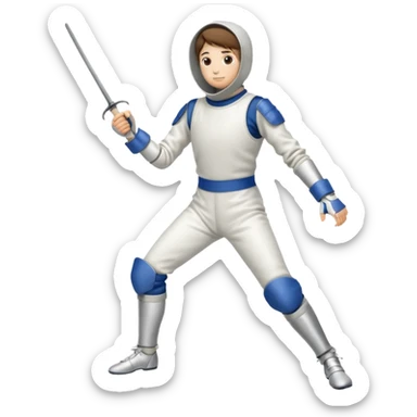 A person wearing fencing equipment with their entire body sticker