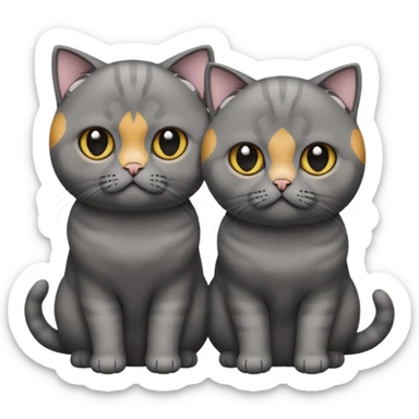 Stitch with a scottish fold dark grey and scottish fold grey sticker
