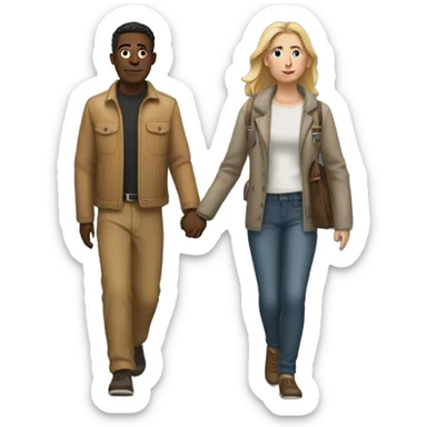 2 people walking sticker
