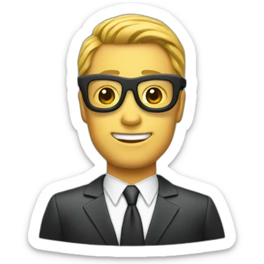 Lawyer suit wears snorkel fins sticker