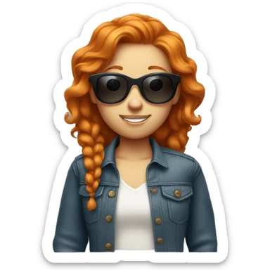 Ginger girl with sunglasses  sticker