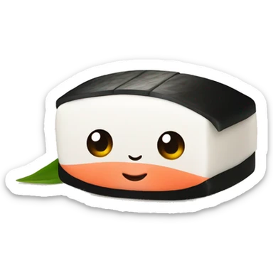 Sushi with a cute face on it  sticker