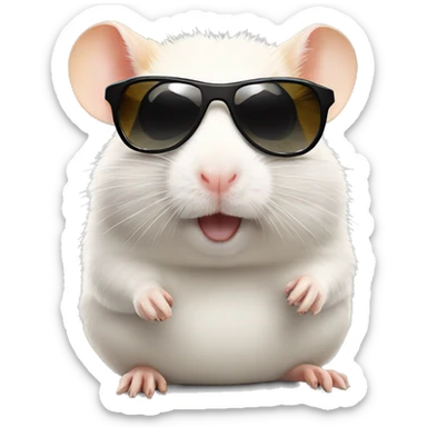 hamster with sunglass sticker