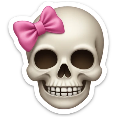 Skull with a pink bow sticker
