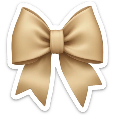 beige bow sticker