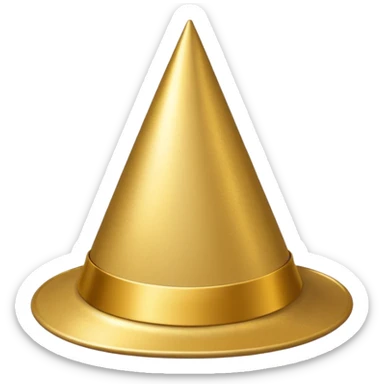 birthday hat, metallic gold sticker