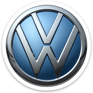 metallic Volkswagen logo sticker