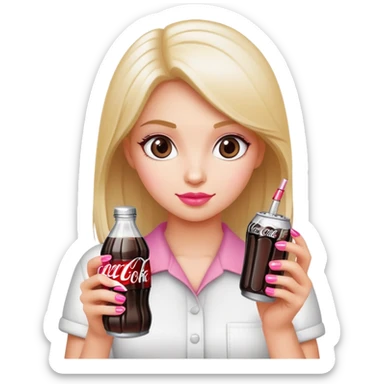 Diet Coke in a girls hand with pink nails sticker