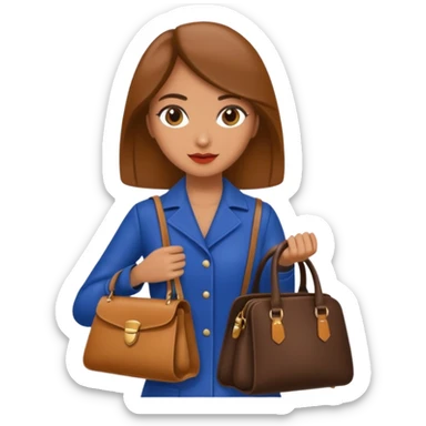 italian female with italian fashion style, holding bag sticker