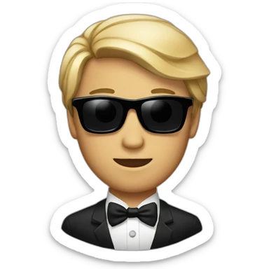 Man with tuxedo and dark sunglasses sticker