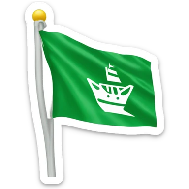 Green flag written hms  sticker