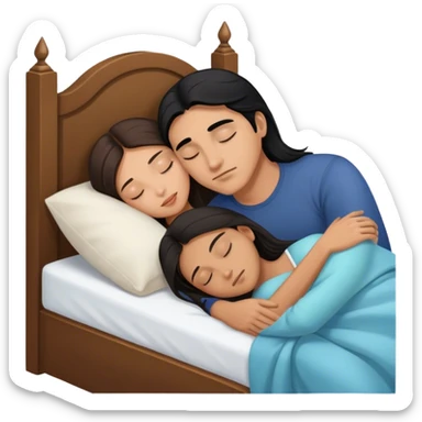 Light brown latino Guy with long black hair sleeping with brown hair Filipina sticker