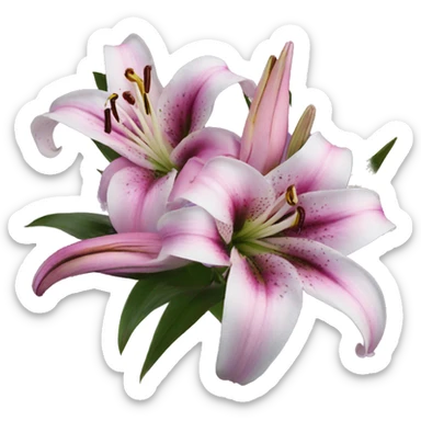 Lily flower stargazer pinky purple sticker